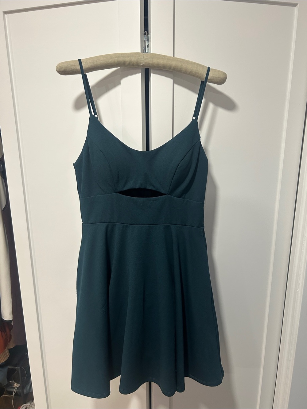 Fit and flare cutout mini dress